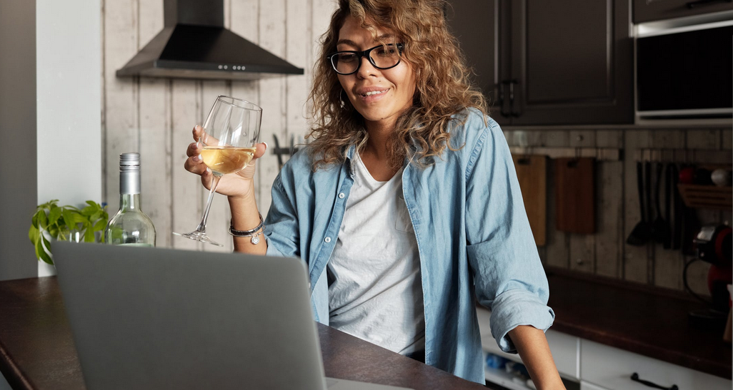 woman with wine